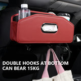 SEAMETAL Car Seat Back Storage Box, Car Tissue Box, Water Cup Holder, Trash Can