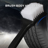 SEAMETAL Car Wheel Cleaning Brush Long Handle Bristle Brush Anti-slip Suspended Design
