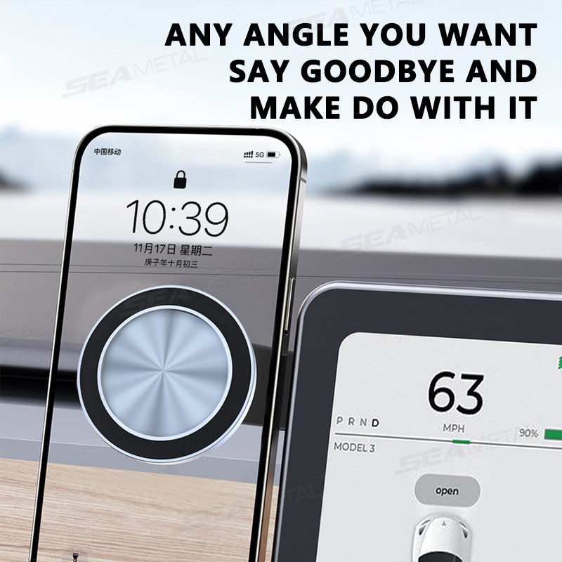 SEAMETAL Car Phone Holder Magnetic Sucker Aluminum Alloy Dashboard Air Outlet