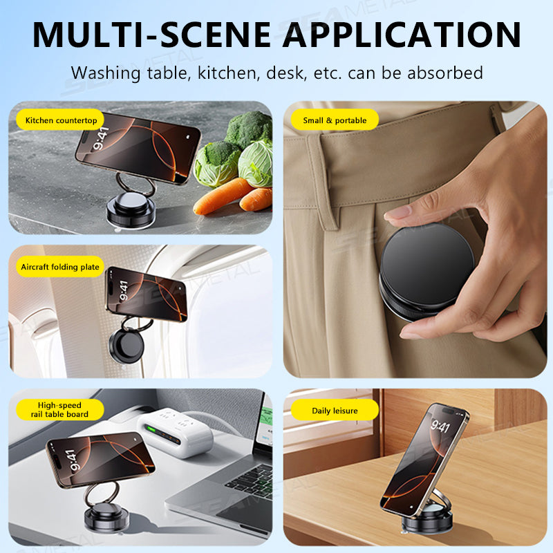 SEAMETAL Vacuum Magnetic Suction Car Phone Holder 360° Adjustable Phone Mount