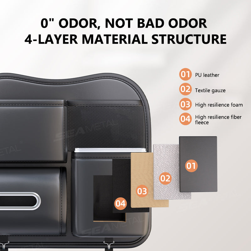 SEAMETAL PU Leather Car Seat Back Organizer Large Capacity Storage Bag