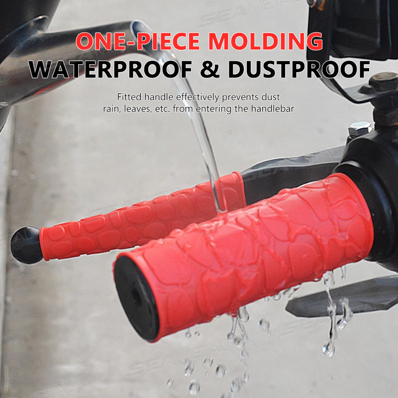 SEAMETAL 4Pcs Motorcycle Handlebar Grip Sleeve Rubber Anti-Slip Motorcycle Handle Cover