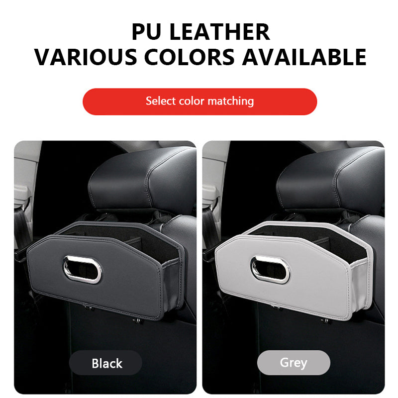 SEAMETAL Car Seat Back Storage Box, Car Tissue Box, Water Cup Holder, Trash Can