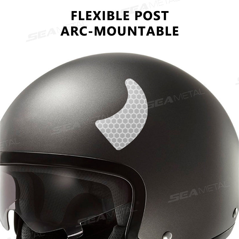 SEAMETAL Reflective Stickers Motorcycle Helmet Decal Arrows Eyes Wings Devil Horns Waterproof Night Warning Sign Exterior Parts