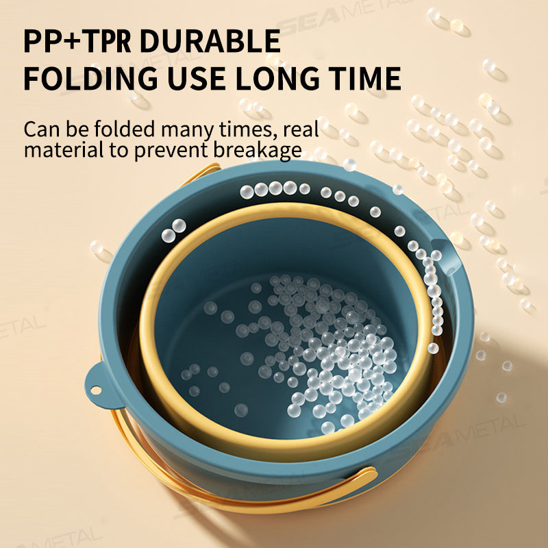 SEAMETAL 5/10L Portable Folding Bucket Thickened Silicone Fishing Camping Bucket