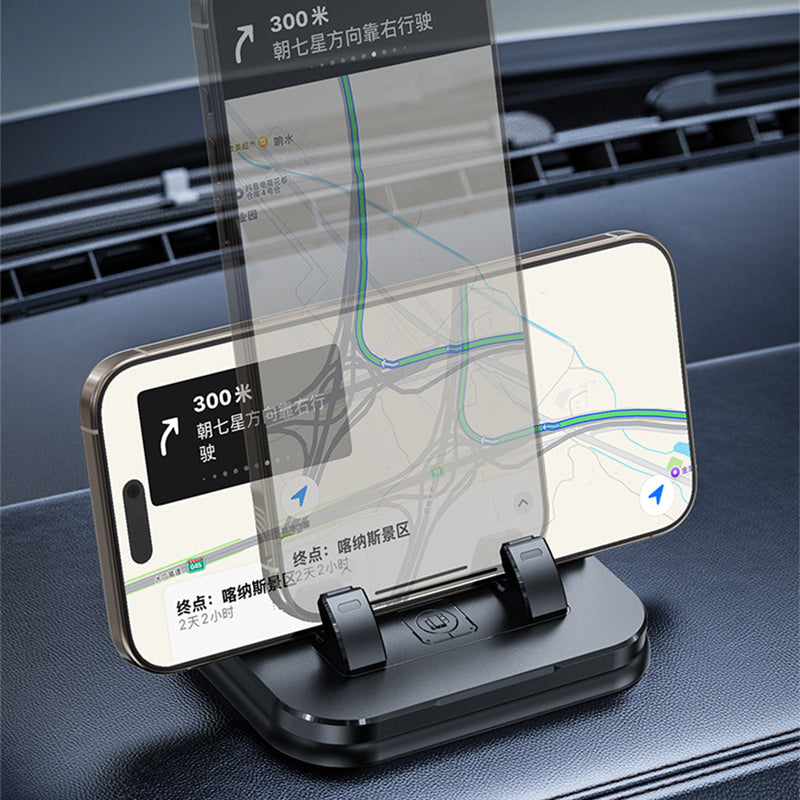 SEAMETAL Dashboard Car Phone Holder 360 Rotation Navigation Bracket Non-slip Silicone Mount Parking Phone Number Plate