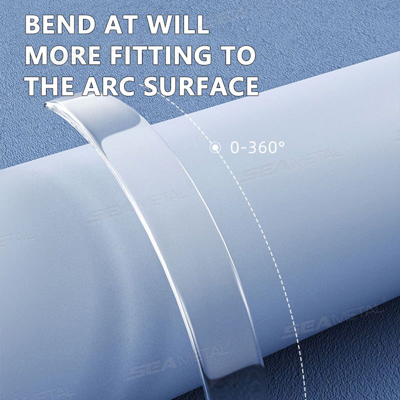 SEAMETAL 4Pcs Extended Car Door Bumper Strip Transparent Car Body Protector Sticker