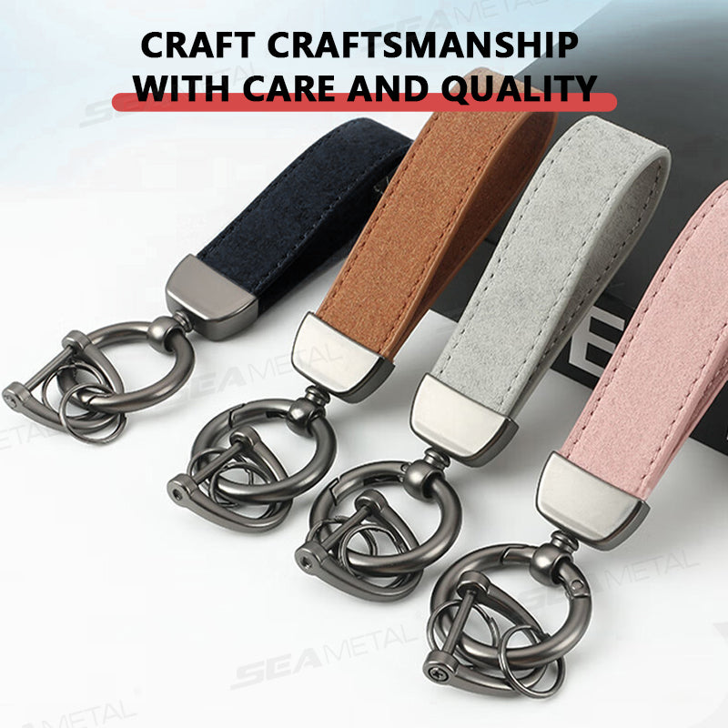 SEAMETAL Suede Metal Buckle Car Keychains Universal Key Chain