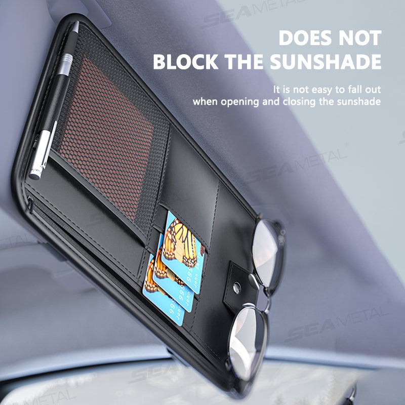 SEAMETAL Car Sun Visor Storage Box Interior Auto Sunglasses Case Cards Holder