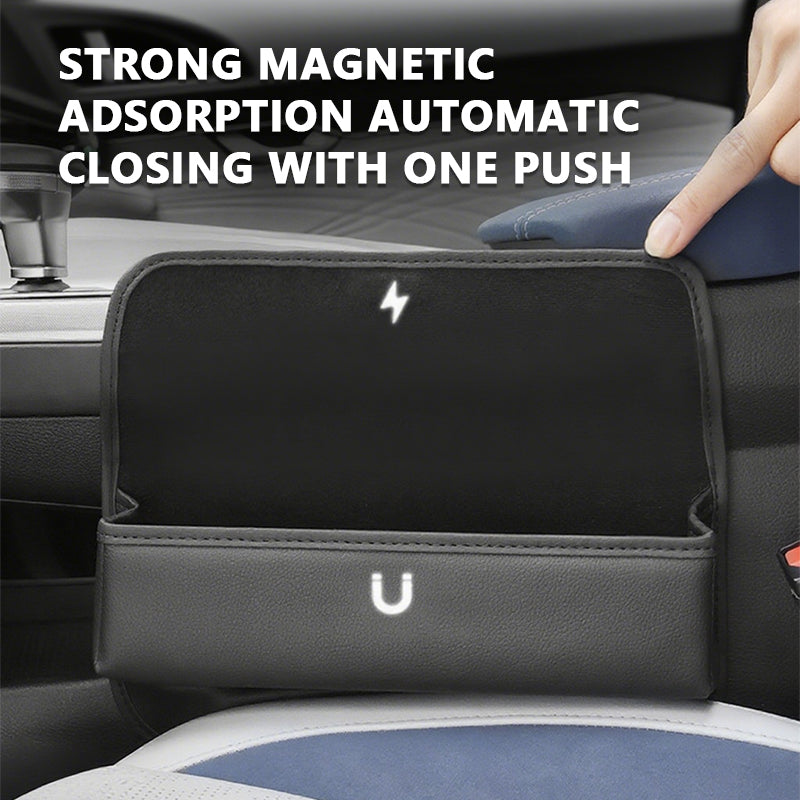 SEAMETAL Car Seat Storage Bag Leather Seat Gap Storage Pocket Slit Side Filler Box Car Interior Crevice Organizer Box