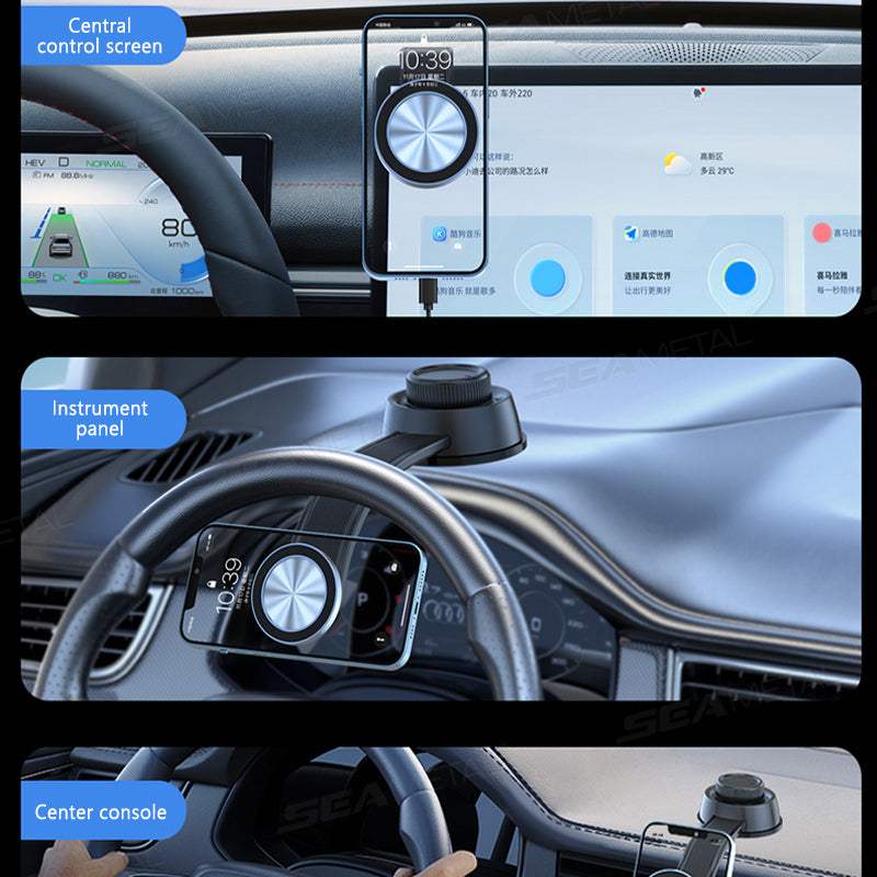 SEAMETAL Car Phone Holder Magnetic Sucker Aluminum Alloy Dashboard Air Outlet