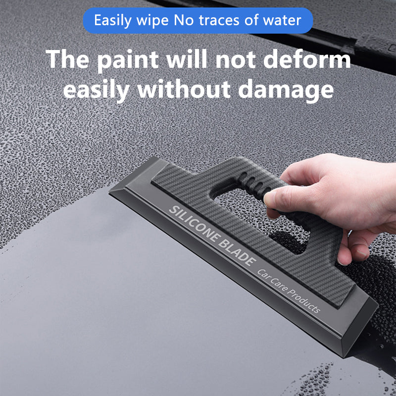 SEAMETAL Non-Scratch Soft Silicone Car Wash Wiper Handy Squeegee Water Window Wiper Drying Scraper Blade With Handle