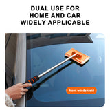 Windshield Cleaner Tool, Car Interior Detailing Cleaning Kit with Extendable Handle Microfiber Pads
