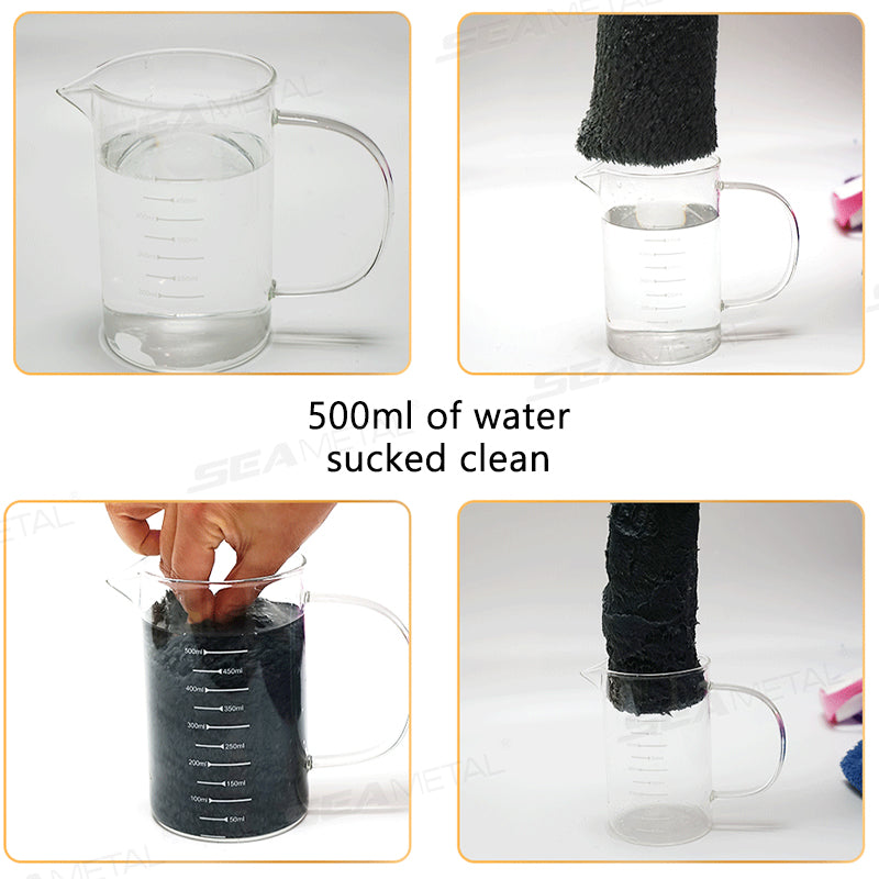 SEAMETAL 500GSM Car Wash Towel Cleaning Cloth Rag Thickened Coral Fleece Microfiber Towel Car Detailing Care Tools