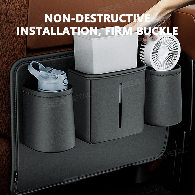 SEAMETAL Car Seat Back Anti Kick Pad Short Leather Auto Backseat Protector