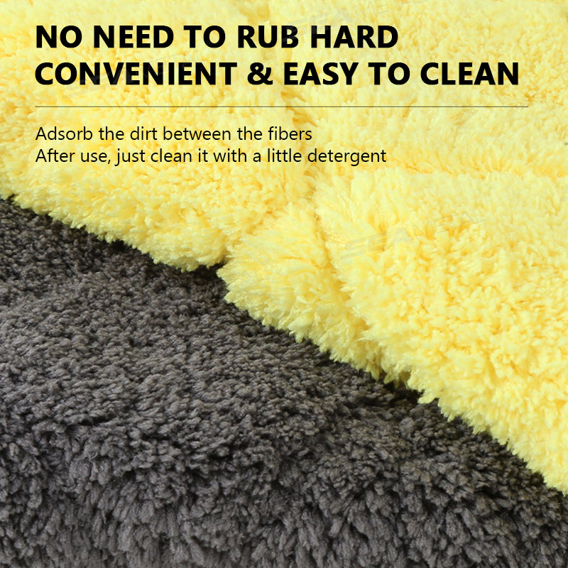 SEAMETAL Car Cleaning Towel 800GSM Coral Fleece Super Absorbent Double-sided Thick