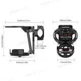 SEAMETAL Foldable Turntable Motorcycle Cup Holder CNC Metal Anti-Vibration Water Cup Bracket Kettle Holder Modified Accessories