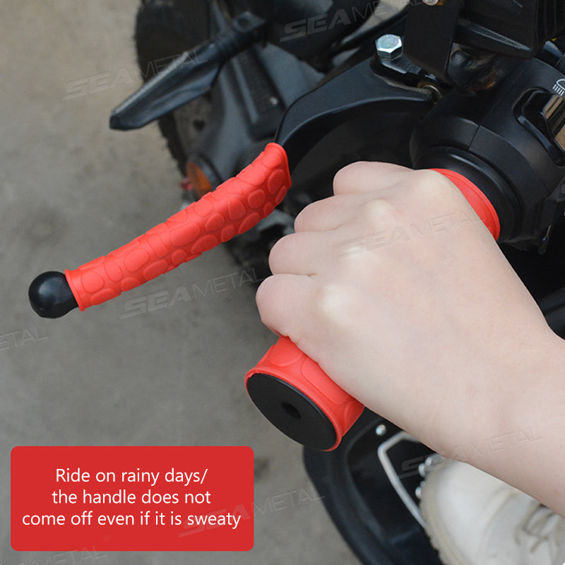 SEAMETAL 4Pcs Motorcycle Handlebar Grip Sleeve Rubber Anti-Slip Motorcycle Handle Cover