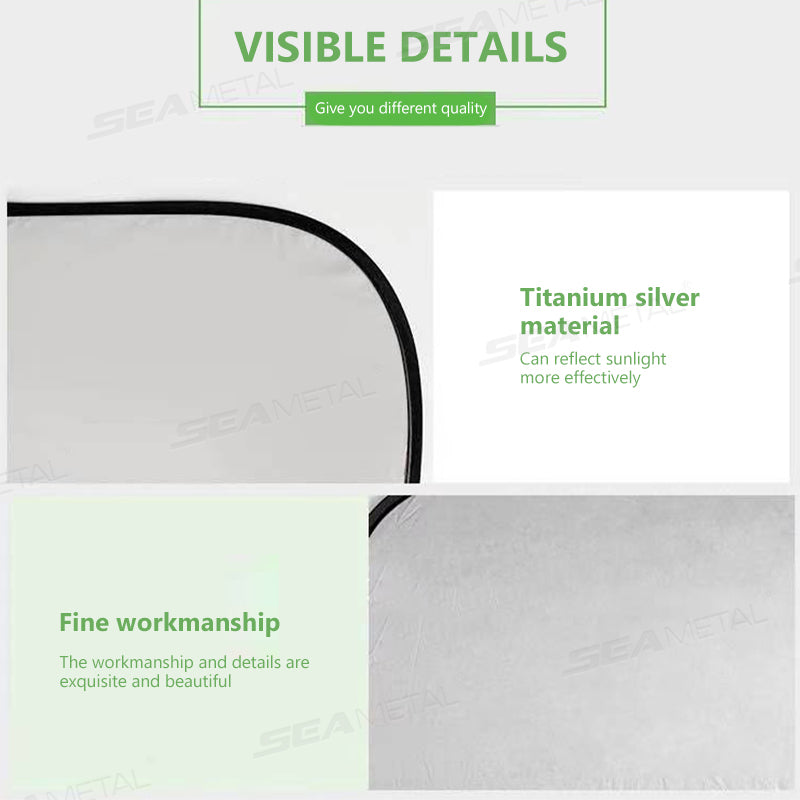 SEAMETAL Car Window Sun Shade Foldable Front Back Side Window Sunshade Cover