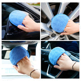 5Pcs Car Waxing Polish Sponges 5 Inch Car Detailing Wax Applicator Pads Round Pocket Microfiber Foam Sponges Car Cleaning Tools