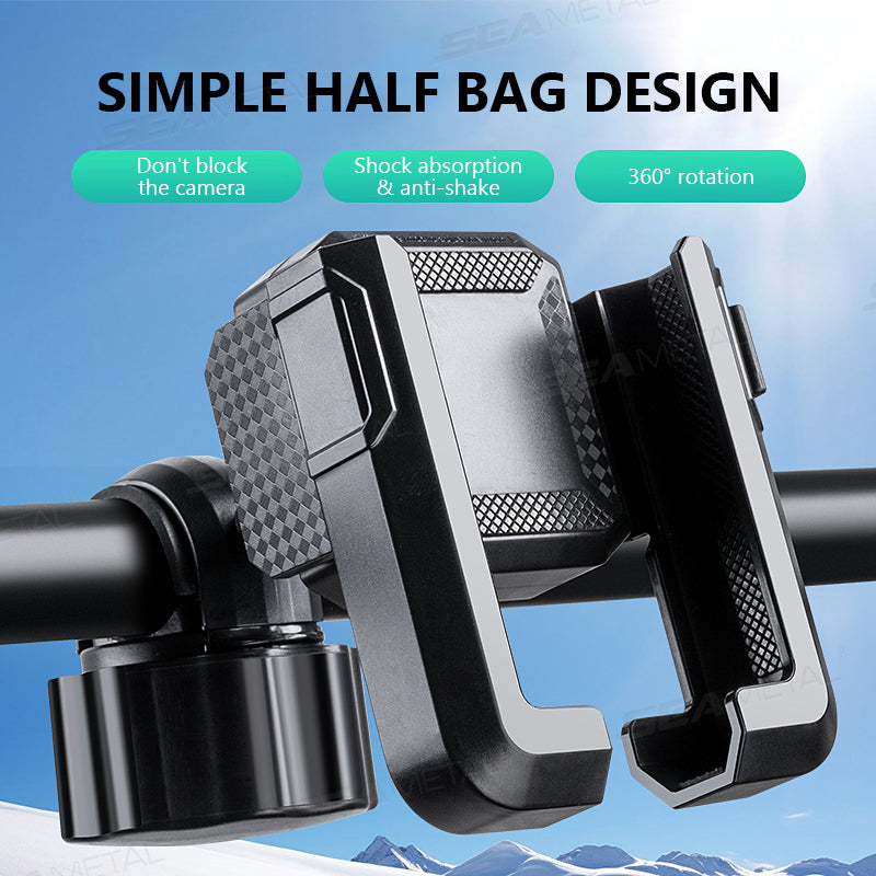 SEAMETAL Motorcycle Bicycle Phone Holder Moto Rearview Mirror Handlebar Mount