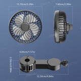 SEAMETAL Cooling Car Fan Headrest USB Fans For Car Rear Seat Free-Adjustment 3-Speed Strong Wind Auto Fan