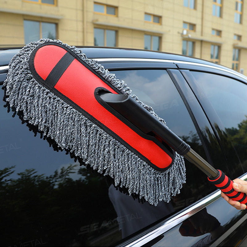 SEAMETAL Microfiber Car Wash Mop Retractable Handle Dust Remover Wax Brush