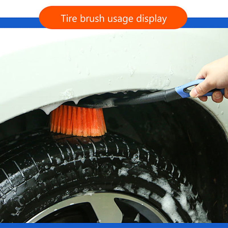SEAMETAL Car Tyre Rim Cleaning Brush Non-slip Long-handle Brush Car / Bike Wheel Hub Cleaning Washing Tools