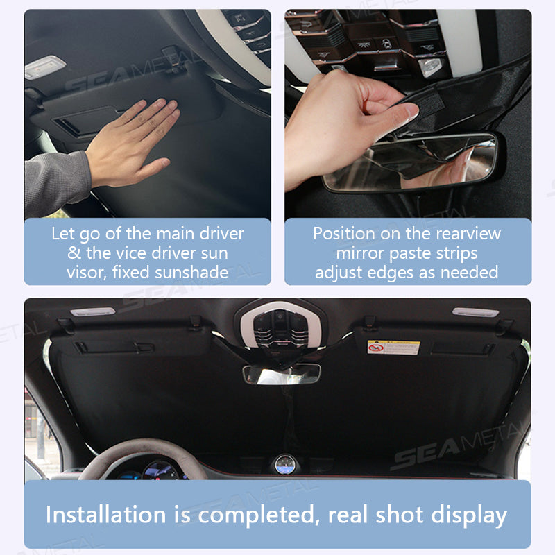 SEAMETAL Car Windshield Sun Shade Cover Foldable Thicken Front Window UV Refletive Protection Cover