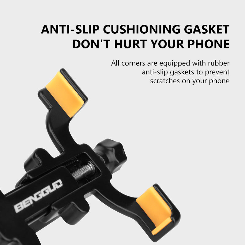 SEAMETAL Motorcycle Bicycle Phone Holder Aluminum Alloy Shock Absorption Phone Stand Waterproof Stable