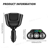 SEAMETAL 5 In 1 66W PD Car Cigarette Lighter Adapter 12V-24V Universal Car Charger