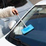 Windshield Cleaner Tool, Car Interior Detailing Cleaning Kit with Extendable Handle Microfiber Pads
