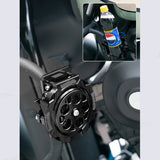 SEAMETAL Foldable Turntable Motorcycle Cup Holder CNC Metal Anti-Vibration Water Cup Bracket Kettle Holder Modified Accessories