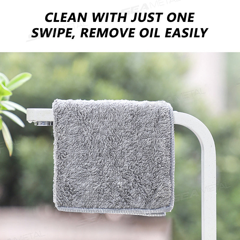 SEAMETAL Thickened Bamboo Charcoal Cleaning Towel Lint Free Super Absorbent Microfiber Cleaning Cloths for Car Window Household