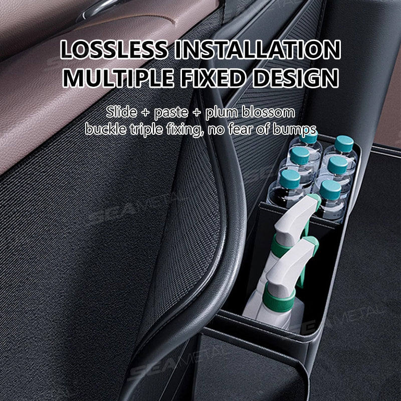 SEAMETAL Universal Car Trunk Organizer Large Capacity Leather Rear Seat Storage Cargo Rack Removable Seat Back Hanging Organizer