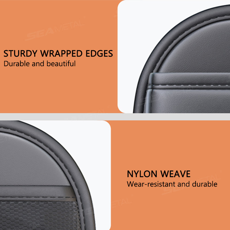 SEAMETAL PU Leather Car Seat Back Organizer Large Capacity Storage Bag