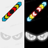 SEAMETAL Reflective Stickers Motorcycle Helmet Decal Arrows Eyes Wings Devil Horns Waterproof Night Warning Sign Exterior Parts
