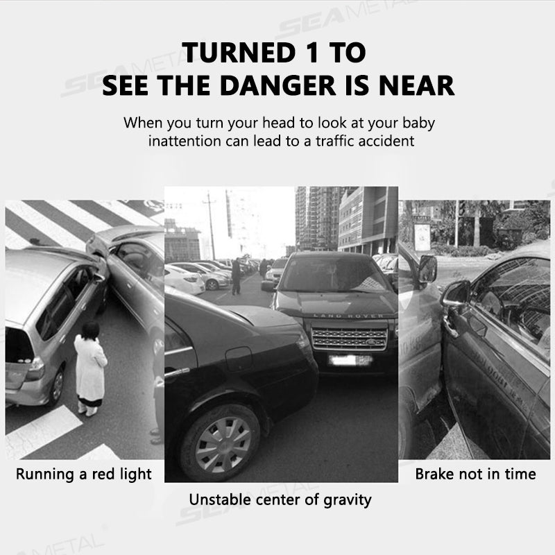 SEAMETAL 360° Rotates Adjustable Car Interior Rear View Mirror Mount Clip Auto Back Seat Auxiliary Mirror