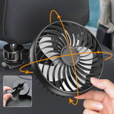 SEAMETAL Cooling Car Fan Headrest USB Fans For Car Rear Seat Free-Adjustment 3-Speed Strong Wind Auto Fan