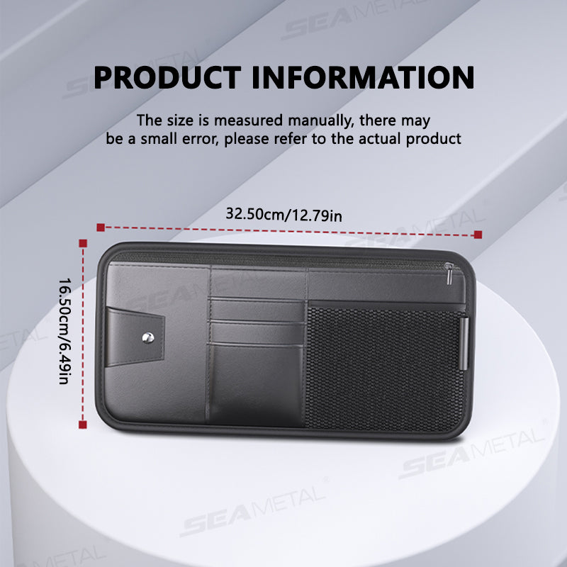 SEAMETAL Car Sun Visor Storage Box Interior Auto Sunglasses Case Cards Holder