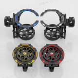 SEAMETAL Foldable Turntable Motorcycle Cup Holder CNC Metal Anti-Vibration Water Cup Bracket Kettle Holder Modified Accessories