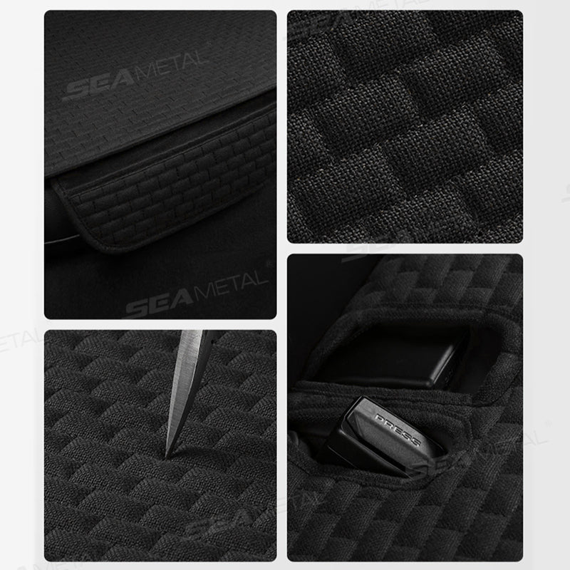 SEAMETAL Linen Car Seat Cover Universal Front Back Car Seat Cushion