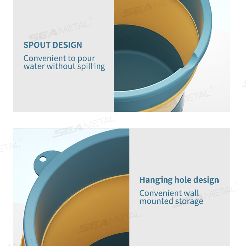 SEAMETAL 5/10L Portable Folding Bucket Thickened Silicone Fishing Camping Bucket