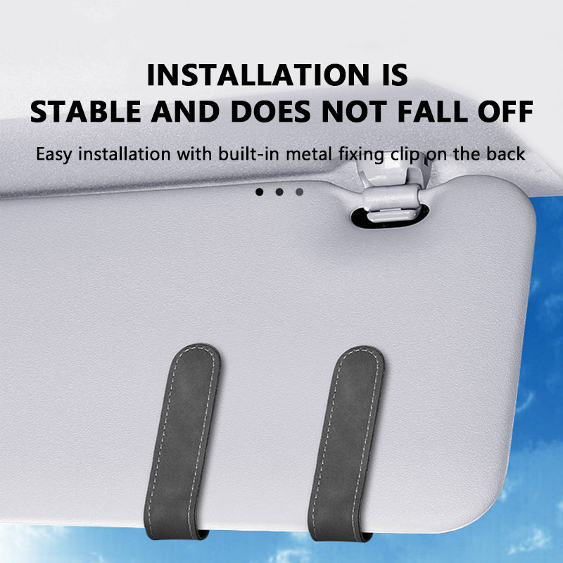 SEAMETAL Car Sun Visor Plate Glasses Case Suede Leather Car Glasses Storage Bag