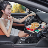 SEAMETAL Car Food Tray Portable Car Dining Table with Mobile Phone Holder