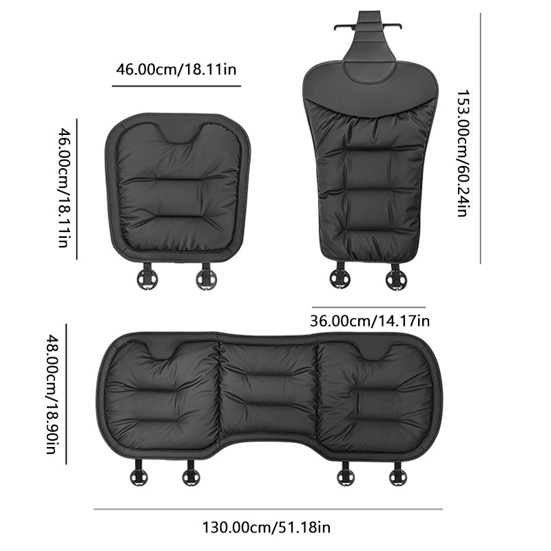 SEAMETAL Universal Car Seat Cover Nappa Leather Car Seat Cushion Protector Mat