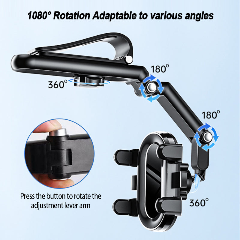SEAMETAL Sun Visor Phone Holder,360° Rotatable Rearview Phone Holder, Cell Phone Holder for Car Sun Visor