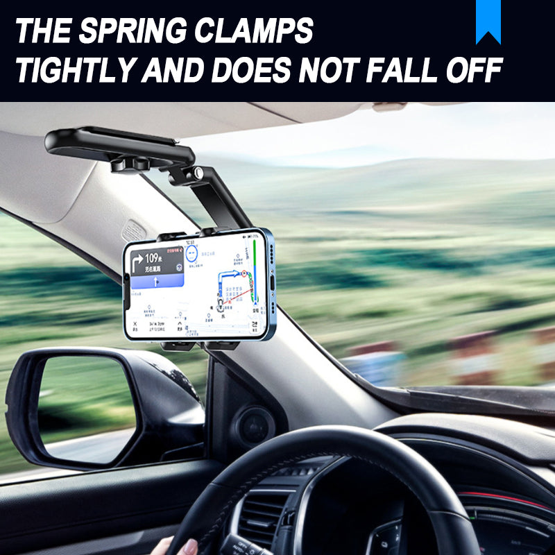 SEAMETAL Sun Visor Phone Holder,360° Rotatable Rearview Phone Holder, Cell Phone Holder for Car Sun Visor