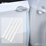 SEAMETAL 4Pcs Extended Car Door Bumper Strip Transparent Car Body Protector Sticker