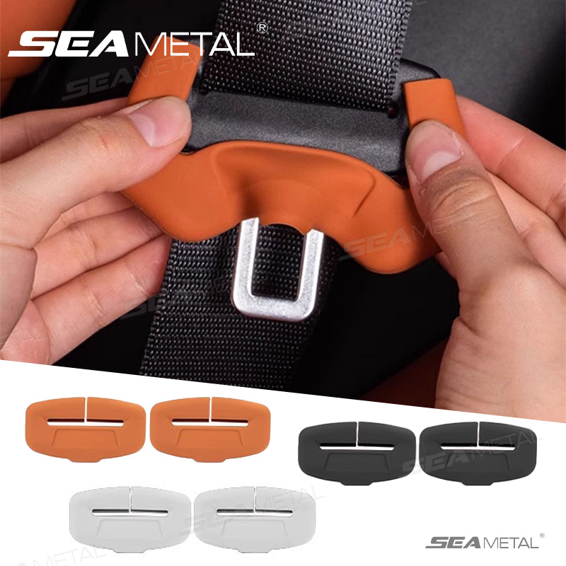SEAMETAL Car Seat Belt Buckle Protector Cover 2Pcs Soft Silicone Anti-Collision Case Universal Seat Belt Buckle Protection Cover